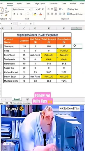 Highlight Excel Errors in 3 Seconds! ⚡ | Audit & Accounting Must-Know Trick