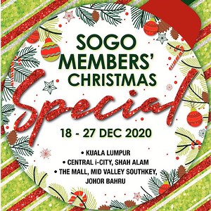 We've got these offers and more at our SOGO Members' Christmas Special, coming soon to you! Make your way to any SOGO store from 18 to 27 December 2020 and grab all the best deals at fantastic prices. More info: https://bit.ly/SOGOMembersXmasSpecial Can't find the time to shop? Just Call/WhatsApp our SOGO Personal Shopper (KL: 017 2270 888 / JB: 016 7935 998) and they will shop for you! A gentle reminder to stay safe and always practise physical distancing when you shop at our stores. | SOGO Mal