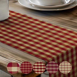 Red Plaid Table Runner: Rustic Farmhouse, Placemats & Napkins - Etsy
