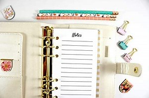 Personal Size Notes Refills fits with Kate Spade Personal Planner, Filofax Personal, Color Crush Personal Size and Other Personal Size Planner