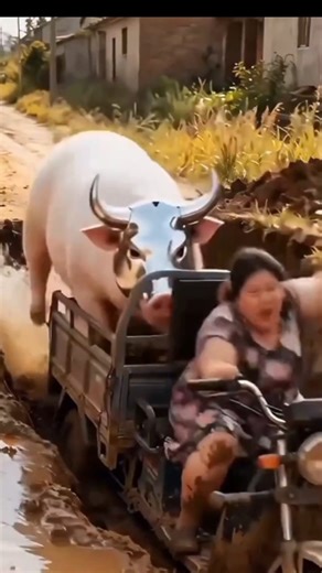 The tractor #humor #viralvideochallenge #pig | animals lifestyle