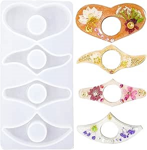 Ingsi Resin Molds-4 pcs Book Page Holder Silicone Molds-Epoxy Resin Molds for Thumb Ring Bookmark-DIY Silicone Molds for Resin Casting-Reading Accessories-Bookworm