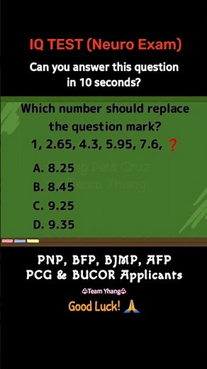 IQ TEST | NEURO PSYCHIATRIC EXAM | AFP, PNP, BFP, BJMP, PCG & BUCOR APPLICANTS | MARINE CORPS