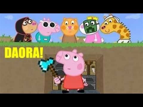 O DIA QUE PEPPA PIG LUTOU CONTRA 5 CAÇADORES EM SPEEDRUN NO MINECRAFT