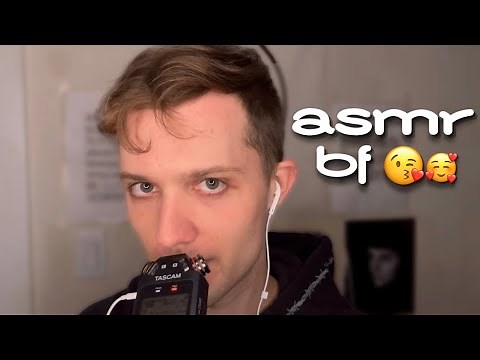 Boyfriend ASMR: Cute Guy Kisses 😘 and Whispered Affection (ear to ear male roleplay)