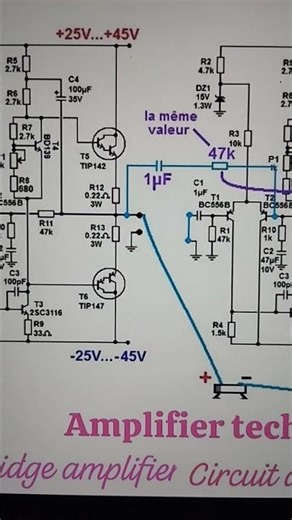 bridge amplifier circuit diagram#amplifier technique