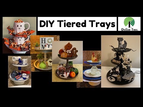 DIY Tiered Trays/Upcycled/Dollar Tree/ Good Will/Walmart/ Super Easy/ Fast Inexpensive/Match decor