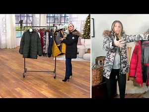 Arctic Expedition Quilted Zip Front Down Coat with Hood on QVC