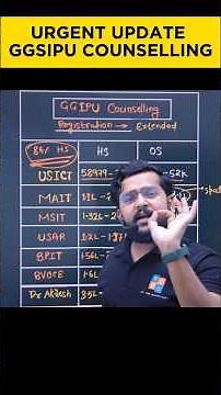 🔴 GGSIPU Counselling 2025 BIG UPDATE! Cut-Offs & last date to apply #GGSIPU2025 #IPUcutoff #JEE2025