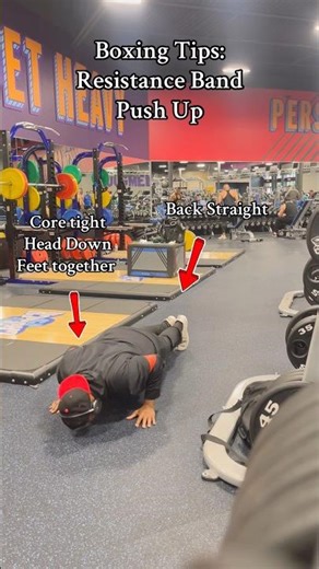 Boxing Tips: Resistance Band Pushups #boxing #boxingtips #1ststepboxing