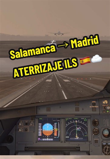 Salamanca – Madrid 🇪🇸 | Aproximación ILS con baja visibilidad. Disclaimers: \t•\tVideo grabado en un simulador para PC: Microsoft Flight Simulator. \t•\tAvión: Airbus A320 – Fenix Simulation. \t•\tNo soy piloto real. Aunque intento apegarme a procedimientos reales, no todo puede replicarse de forma exacta. Comenta con respeto 🤝🏼👨🏻‍✈️