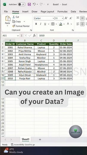 How to Create an Image of your Data in Excel | Excel Tips & Tricks #shorts