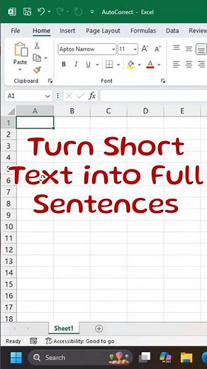 Excel AutoCorrect Trick: Instantly Expand Short Text into Full Sentences #excelwithbrainbell #excel