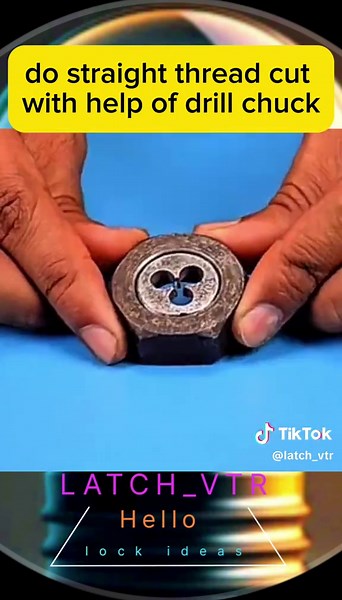 do straight thread cut with help of drill chuck#latch_vtr #diy #diyproject #fyp #f