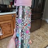 YOFUN Decorate Your Own Water Bottle with 11 Sheets of Unicorn Stickers & Glitter Gems, Craft Kit & Art Kit for Children, Gift for Girls Age 4 5 6 7 8 9 10 Years Old Kids, BPA Free Insulated (Silver)
