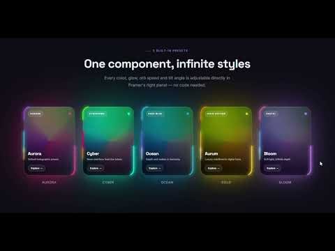 Holographic Spotlight Card — Framer Component
