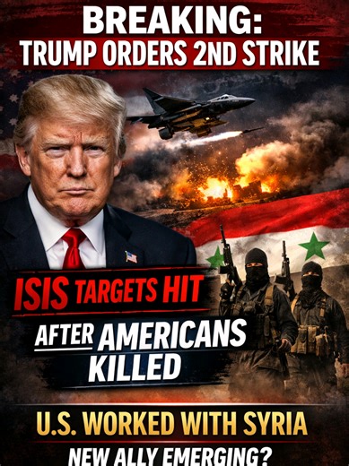 Breaking News: President Donald Trump authorizes a second round of U.S. airstrikes against ISIS targets in Syria after the killing of two National Guardsmen and their interpreter. Reports confirm U.S. coordination with the Syrian government, signaling a potential strategic shift in the region. Is this the beginning of a new Middle East alliance—or a tactical necessity? #BreakingNews #USMilitary #worldnews #Syria #Trump