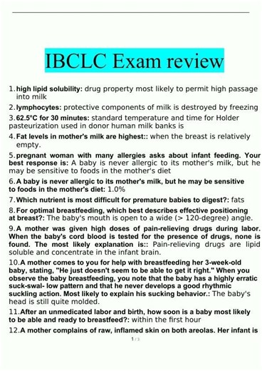IBCLC Exam review Complete solution guide 20226187