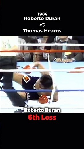 Roberto Duran 6th Loss - vs Thomas Hearns #boxing #boxinghighlights #robertoduran #knockout