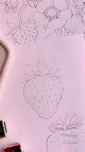 110K views · 2.5K reactions | Strawberry practice painting using simple brush #strawberry #watercolorpainting #colorful #artwork #acrylic #painter #painting | Painting Tutorial | Facebook