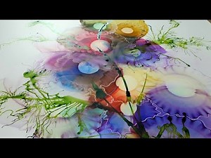 Alcohol Ink / Acrylic Ink Fluid Art Abstract Painting Demo 118