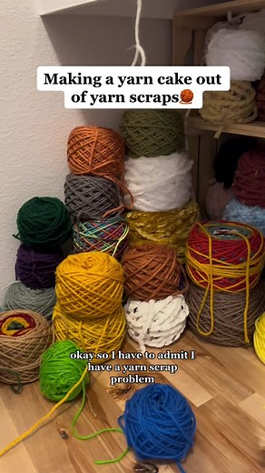 DIY Yarn Cake Making with Yarn Scraps
