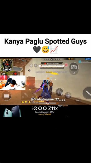 Kanya Paglu Spotted😅🖤📈#freefire #funny #fozyajay #tgesports #mafia #iqootg #totalgaming #ffesports