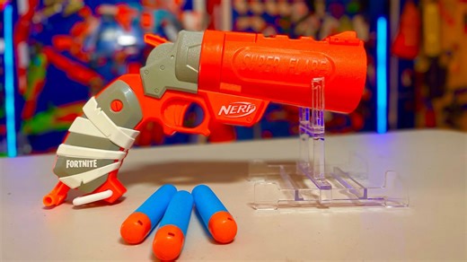NERF Fortnite flare blaster unboxing & review | Mega XL darts demo!
