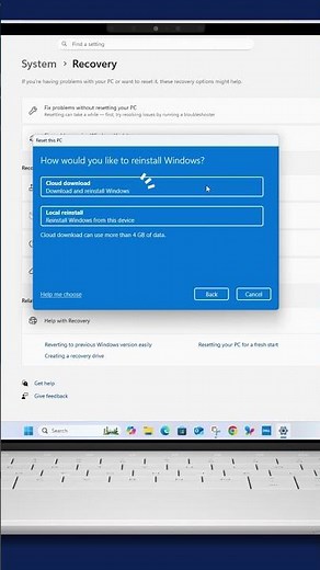 Windows 11 über die Cloud zurücksetzen
