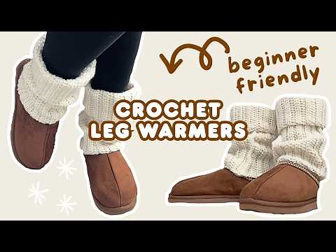 how to crochet leg warmers for BEGINNERS ❄️🍂 easy fall crochet tutorial | Pinterest inspired
