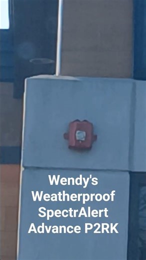 Weatherproof SpectrAlert Advance P2RK horn strobe at Wendy's in Copiague, NY #firealarm