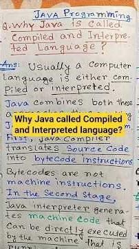 Why Java called a Compiled and Interpreted language? l Java Programming l Java #shorts #javatutorial