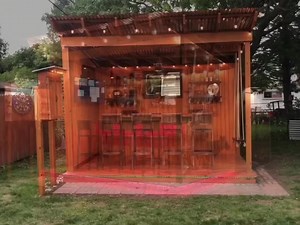 25K views · 358 reactions | Been getting asked about the bar and the shed a lot lately so here’s the full tour video I did last year. I’ve completed the bar build-out and will be posting pics/video soon. I wasn’t sure about it at first but I can now say it is better than before. #backyardbar #fulltour #barshed #pubshed #patio #backyardideas #barideas | Matt Thompson | Facebook