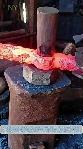 Precision Punching in Blacksmithing: A Crucial Forging Step.