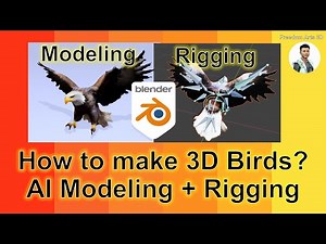 Birds AI 3D Modeling + Rigging | Blender 4.1 | Full Tutorial
