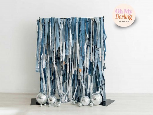Handmade Denim & Diamonds Party Backdrop: Fringe Wall Decor, Streamer Wall, Custom Party Backdrop, Party Decor - Etsy
