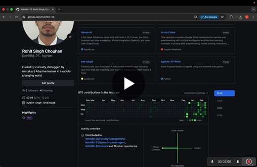#ai #publicspeaking #nextjs #fastapi #machinelearning #edtech #fullstack | Rohit Singh