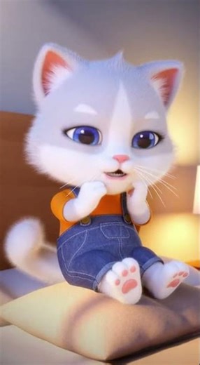 Adorable yawns! A cartoon kitty’s bedtime ritual that’s too cute to handle.