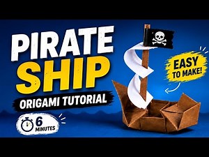 Easy Origami Pirate Ship Anyone Can Make 🏴‍☠️ (Step by Step) #origami