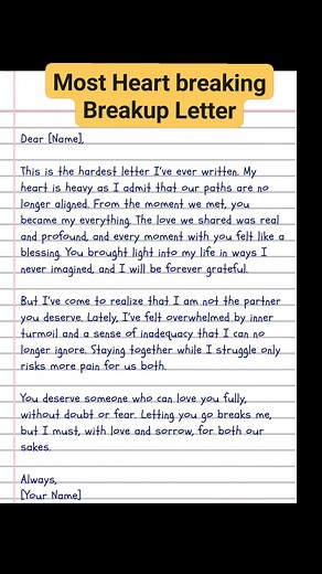 Break up letter writing idea part_76 #breakupletter #breakup #fblifestyle | English Class