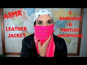 ASMR Leather Jacket and 5 Bandanas for Muffled Whispering