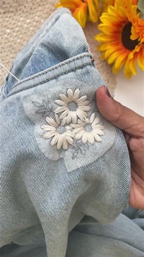 Transforming Jeans with Beautiful Floral Embroidery