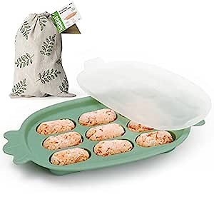haakaa Baby Food Freezer Tray with Lid Perfect-Sized Silicone Baby Food Containers for Homemade Baby Food, Breast Milk, Vegetable, Juice & Fruit Purees - Green