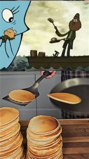 Chef Fred on Instagram: "Flippin Marvelously Fluffy Flapjacks For A First-Timer!🥞 #flapjack #pancakes #syrup #pancakes #flapjacks #Halloween #knuckles #cartoonnetwork #fyp"