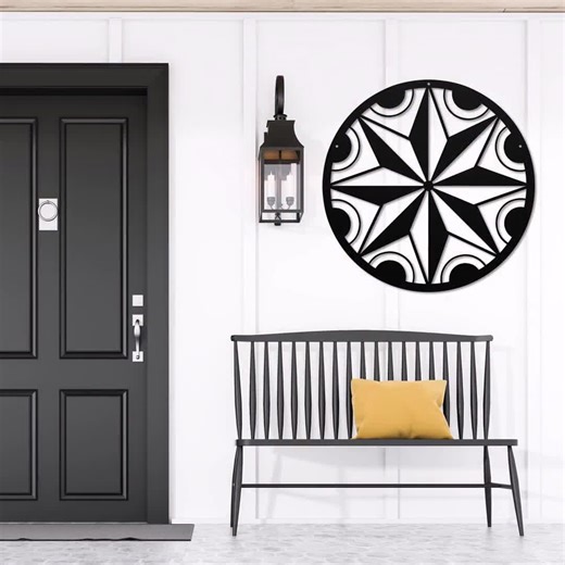 Metal Amish Hex Sign- PA Dutch Folk Art-modern Farmhouse-amish 8 Point Barn Star Sign Wall Decoration-amish Barn Art-folklore Wall Art - TL - Etsy