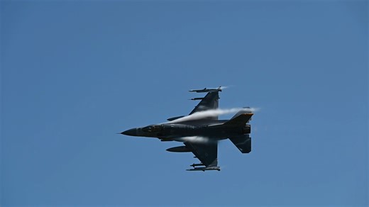 The F-16 Fighting Falcon showcased precision bombing and strafing demonstrations. | US Military Videos