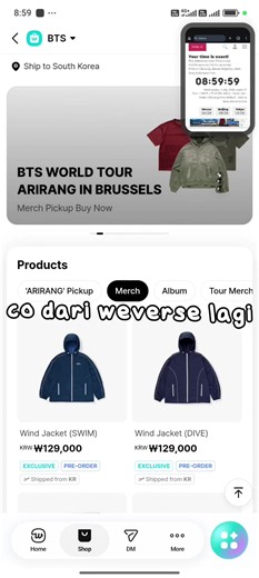 nih co weverse lagi tp versi ga buru2 amat😭 #weverseshop #kpopfyp #foryou