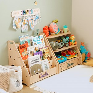 Personalized Bookshelf & Toy Shelf. Montessori Nursery Furniture. Kids Book Storage. Wooden Toys Organizer. Gift for Grandkids. - Etsy