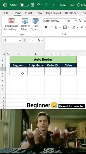 3.3K views · 12 reactions | How to create AUTO BORDER in Excel! . . . . #excel #excelhacks #productivity #exceltips #reelsgrowth #boostyourreel #instaexplore #excel_formula_fun | Excel Formula Fun | Facebook