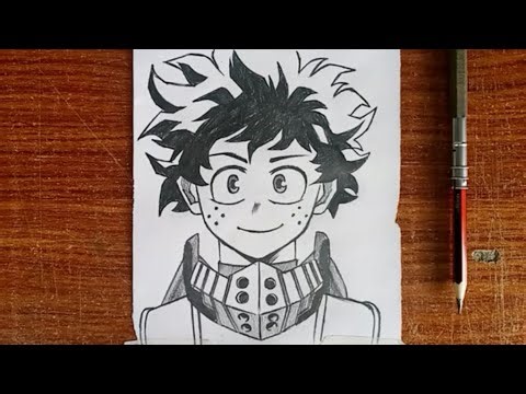 Easy Deku Drawing Step by Step | Simple My Hero Academia Tutorial for Beginners